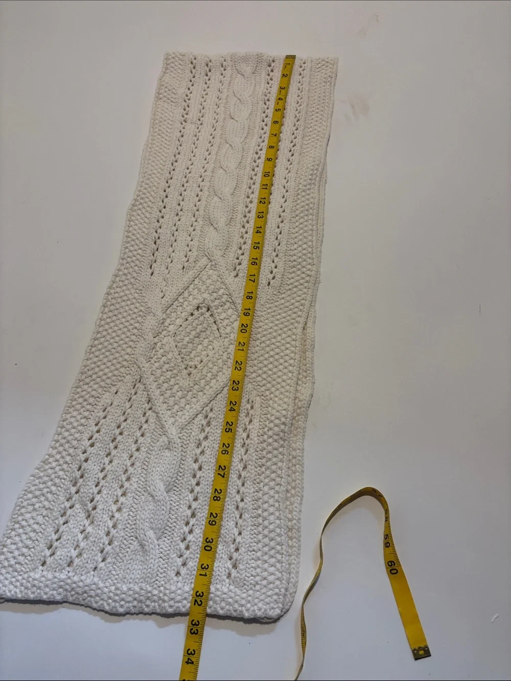 Cream Cable Knit Scarf